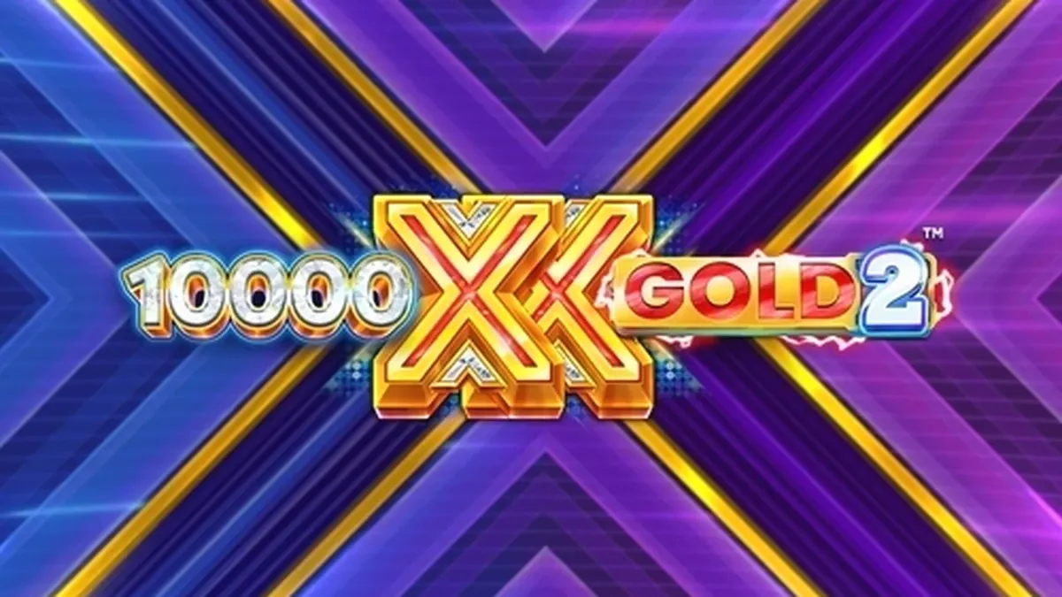 Tampilan visual slot 10,000 X Gold 2 yang menampilkan simbol emas dan antarmuka progresif